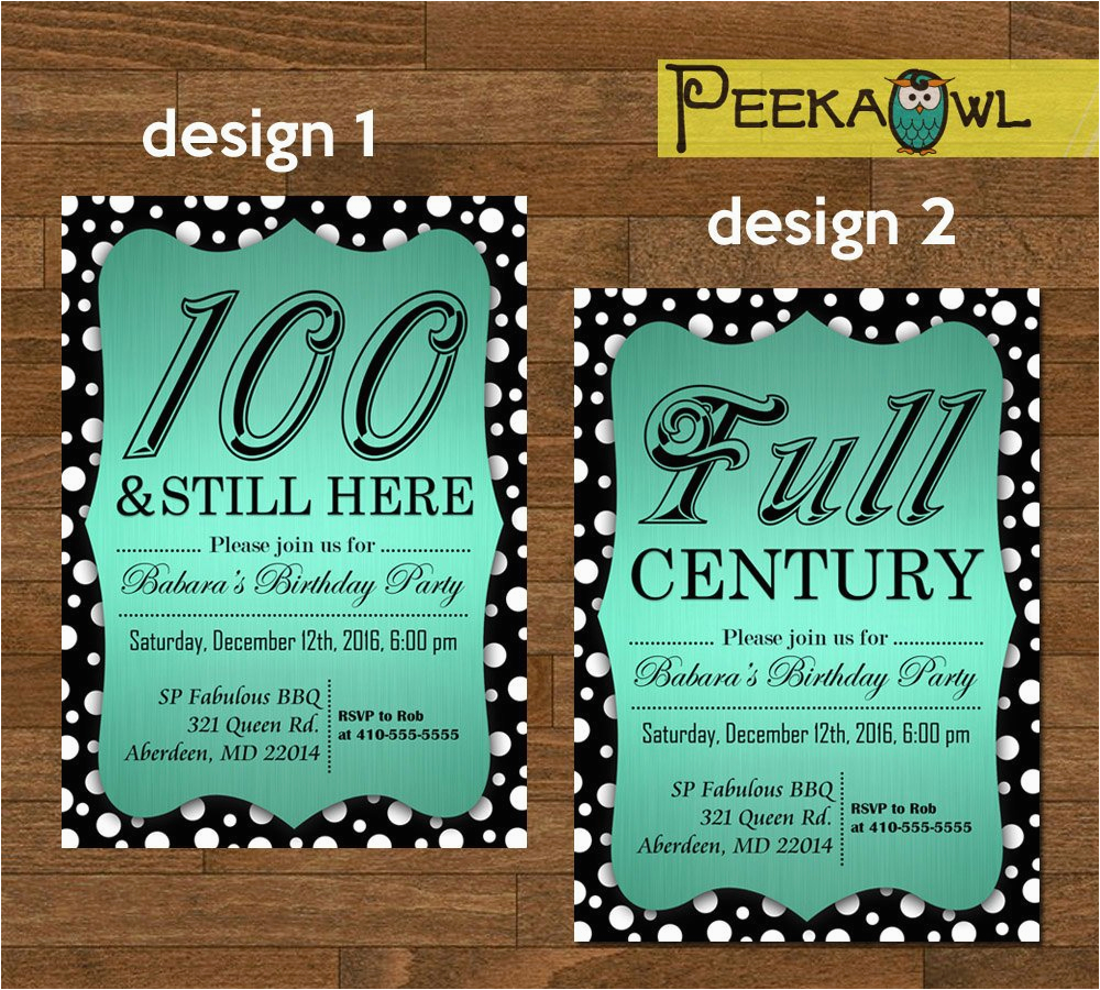 printable diy dots 100th birthday invitation card 100th