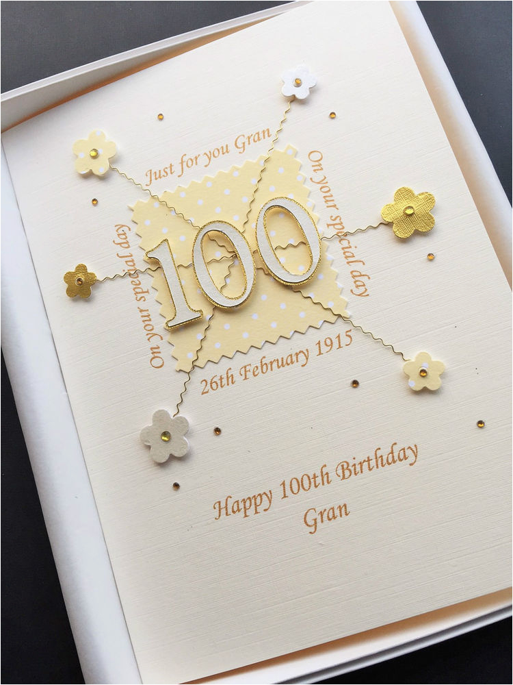 personalised 100th birthday card for mum grandma nanny nan