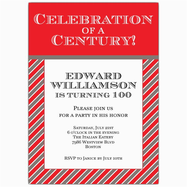 celebration of a century 100th invitations p 628 57 302