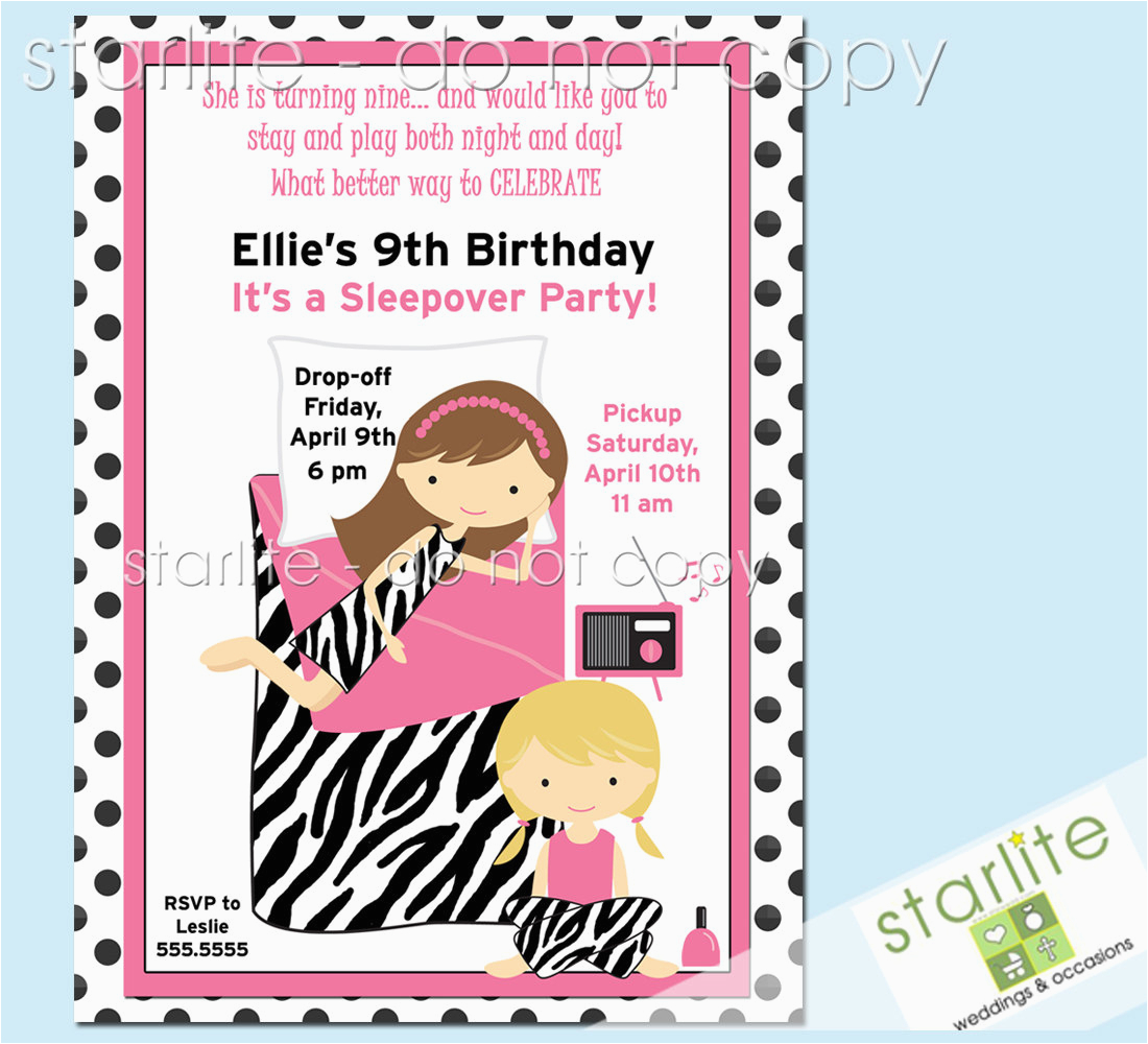 9th birthday party invitations