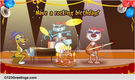 a rocking birthday band free songs ecards greeting cards