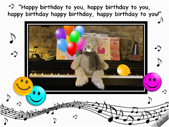 singing birthday bear free smile ecards greeting cards