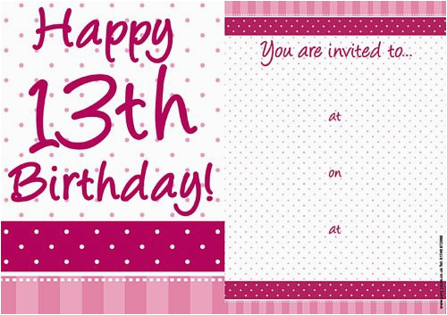 pretty pink 39 13th birthday 39 invites pack of 8