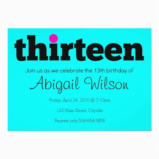 thirteen 13th birthday party invitation 161378415818189312