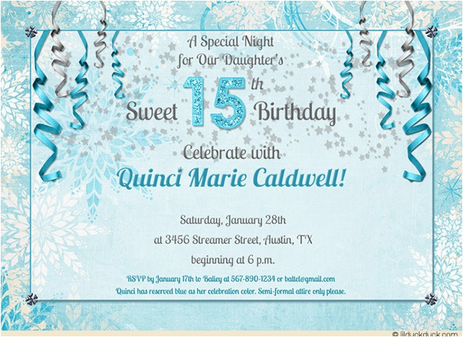 15th birthday party invitations