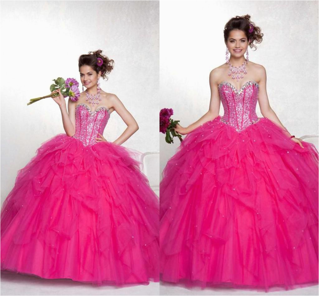 cheap price shiny crystal sweet girls quinceanera dresses