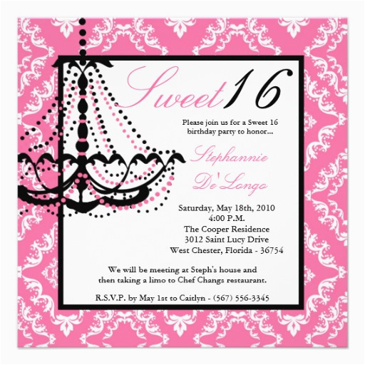 sweet 16 birthday invitations wording