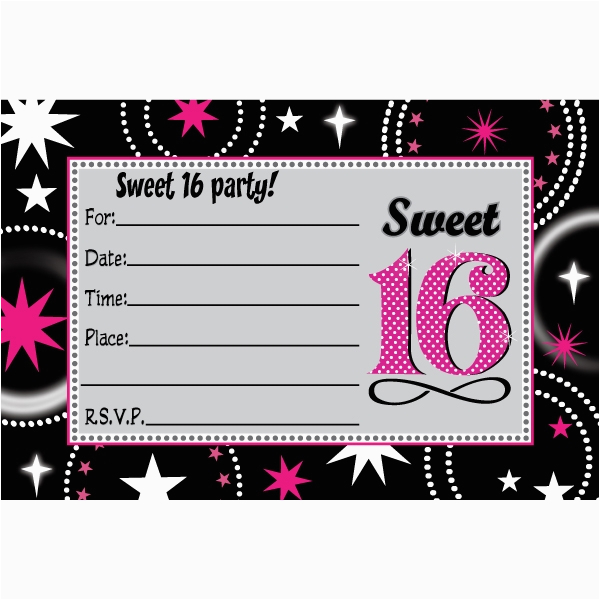 16th Birthday Party Invitations Templates Free BirthdayBuzz