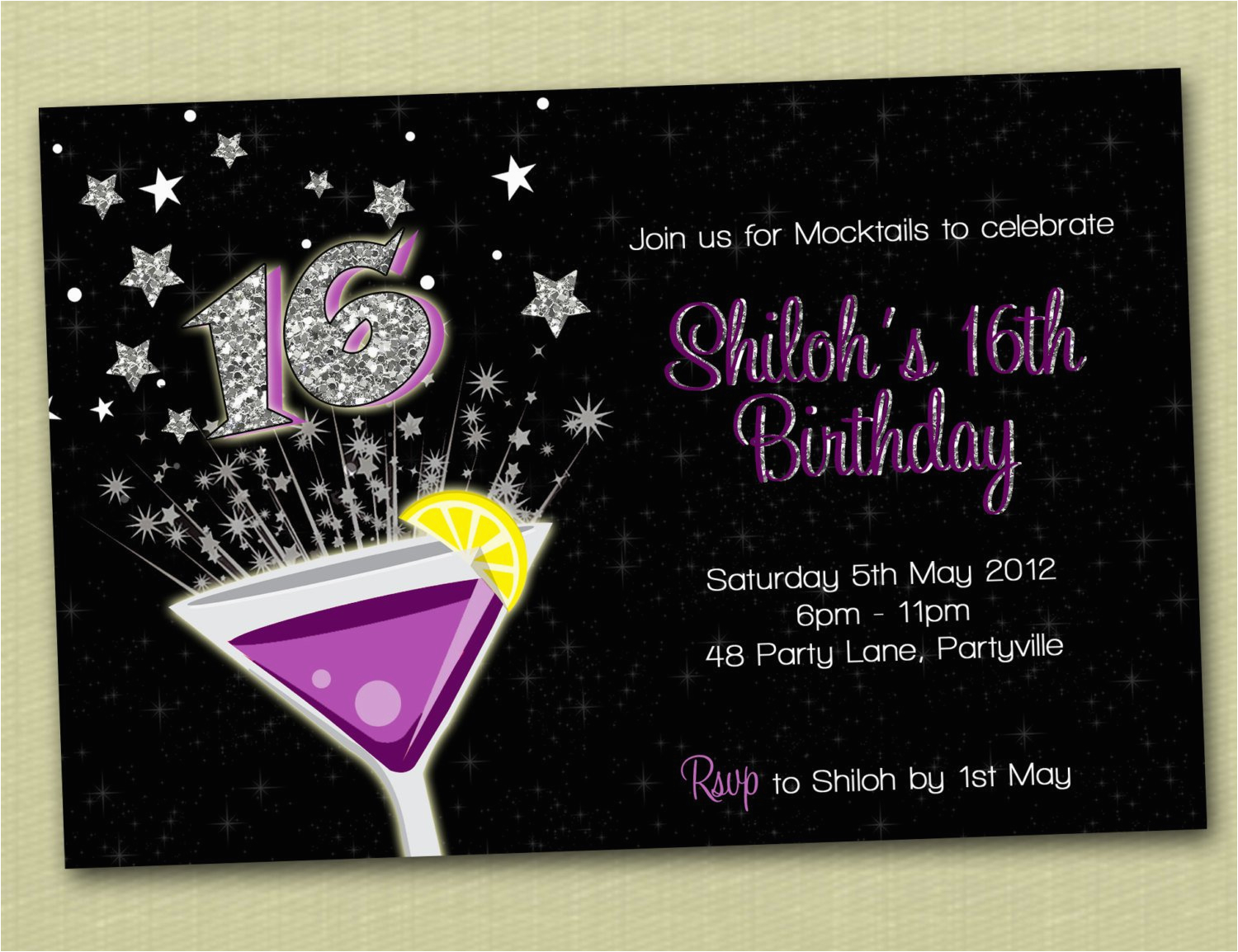 boys 16th birthday invitations