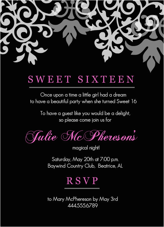 sweet 16th birthday invitations templates free