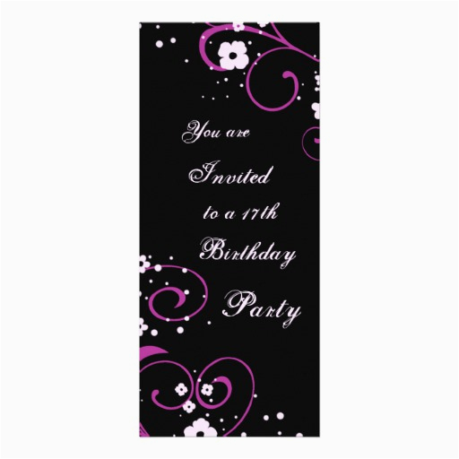 floral 17th birthday party invitations 161190673527270909