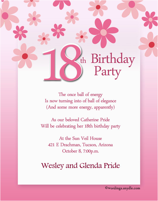 18 Year Old Birthday Party Invitations 18th Birthday Party Invitation 