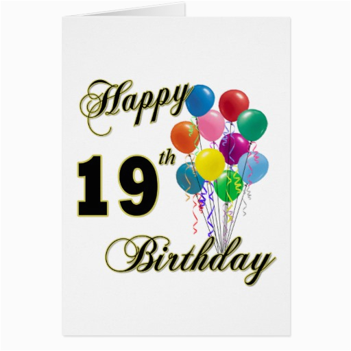 happy 19th birthday merchandise greeting card 137132492356353969