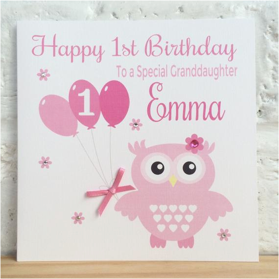 personalised pink owl birthday card granddaughter by linzibees