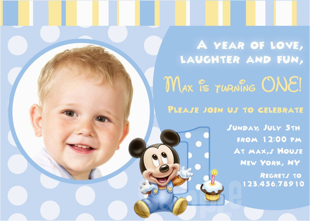 free mickey mouse first birthday invitations template