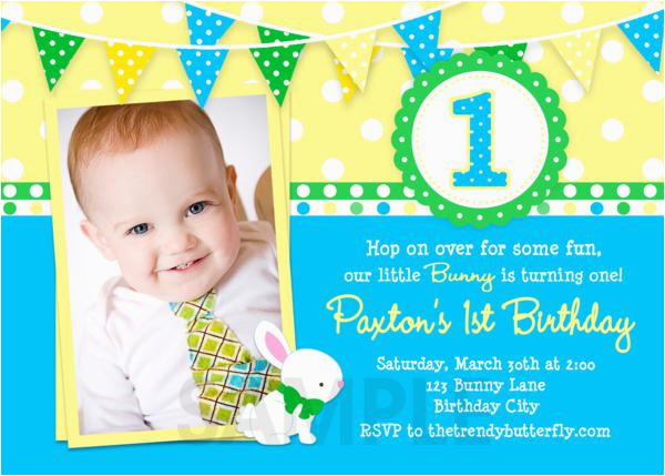 1st birthday party invitations boy