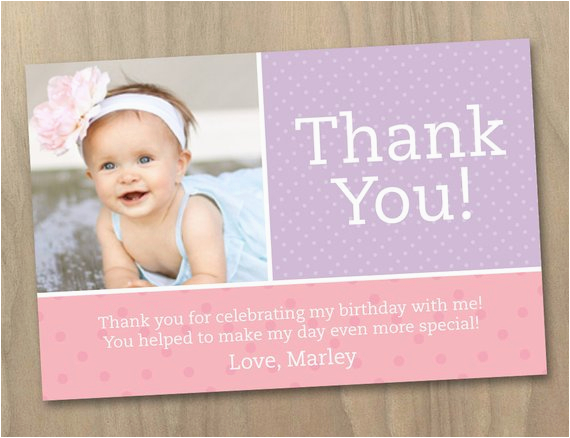 items similar to thank you photo card baby girl first