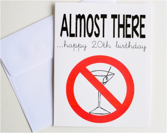 20th Birthday Card Ideas 20th Happy Birthday Card Almost to Drinking Age Martini