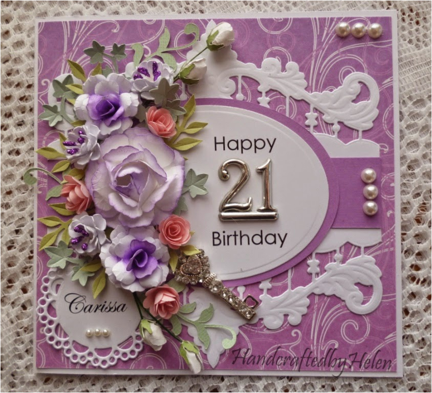 handcrafted by helen 21st birthday card