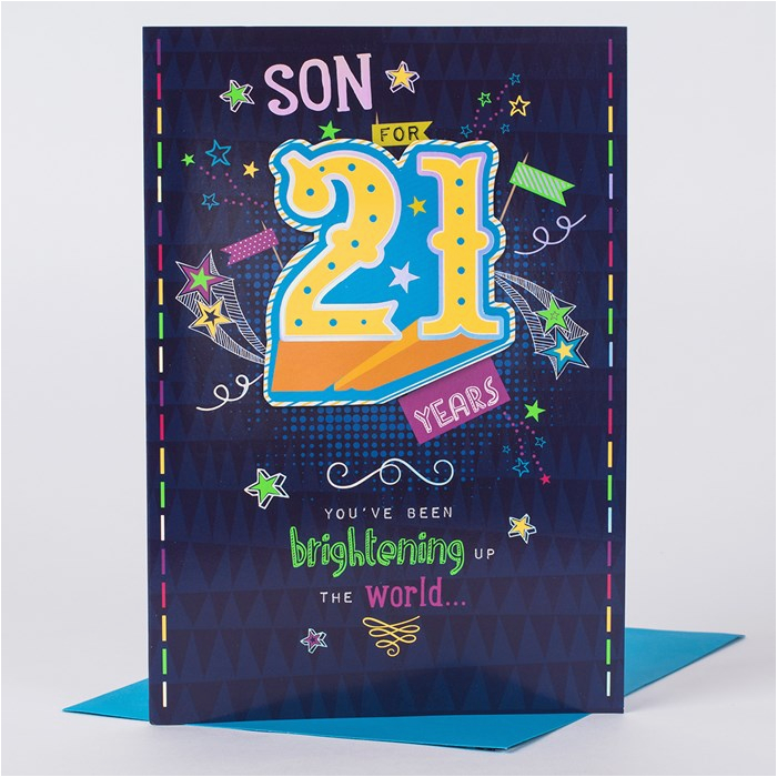 21st birthday card son have a great day only 1 49