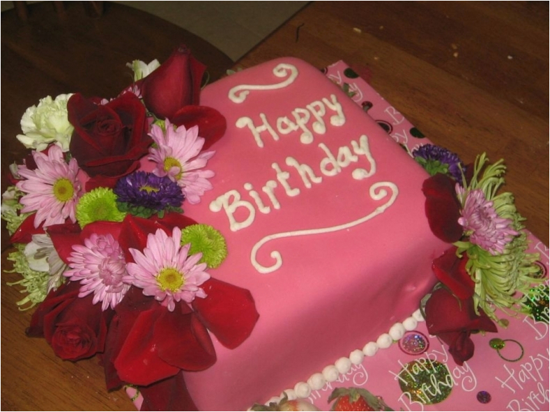 birthday cake flowers wishes love
