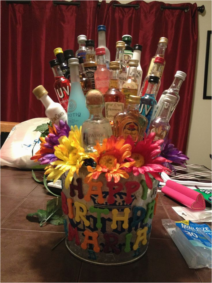 maria 39 s 23rd birthday shot gift basket shot bottle gift