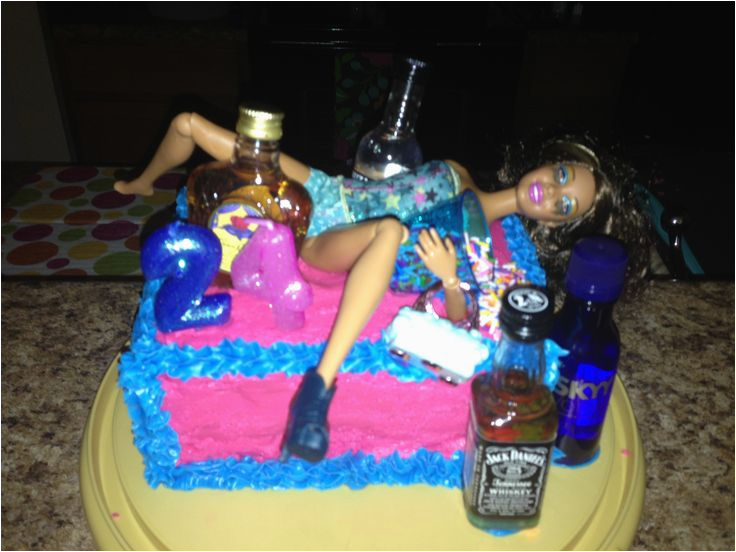 homemade drunk barbie 24th birthday cake food