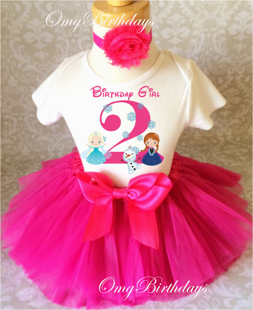 frozen pink anna elsa olaf second 2nd birthday shirt tutu