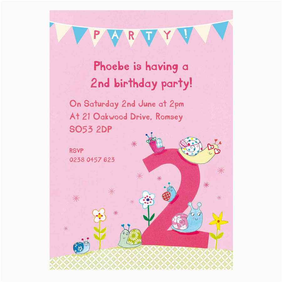 personalised second birthday party invitations