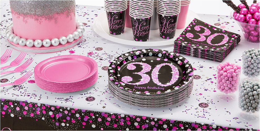 pink sparkling celebration 30th birthday party supplies do
