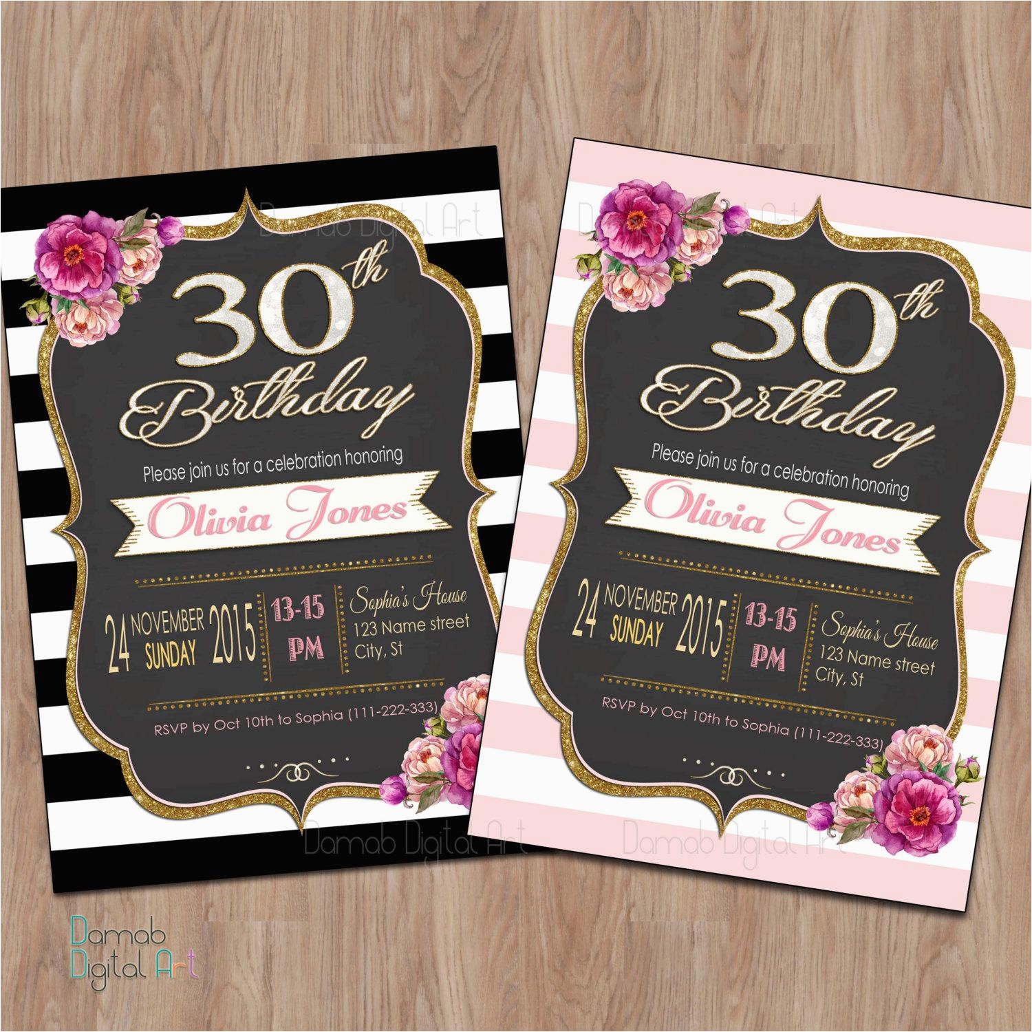 Invitation Templates For 30Th Birthday Party