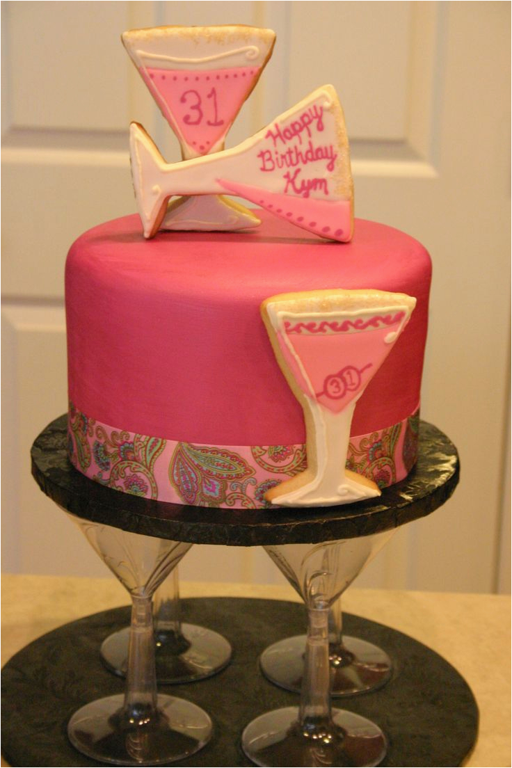 pink and magenta martini themed cake the client wanted a