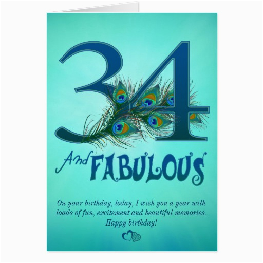 34th birthday cards