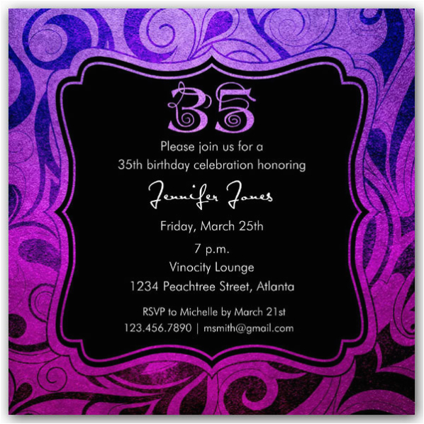 brilliant emblem 35th birthday party invitations p 615 55 261