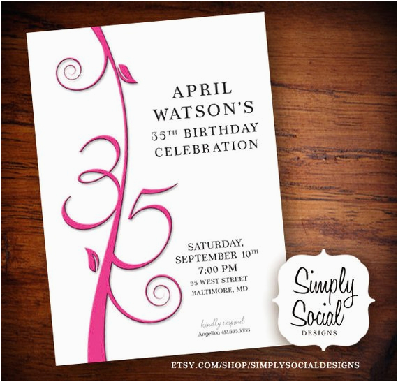 35th birthday invitation