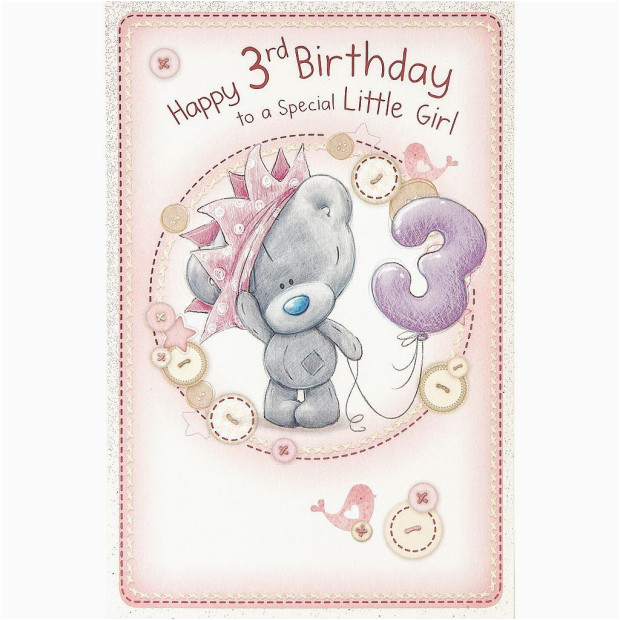 me to you happy 3rd birthday special little girl card