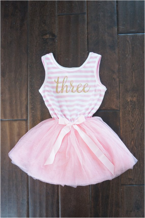 third birthday outfit dress with gold letters by