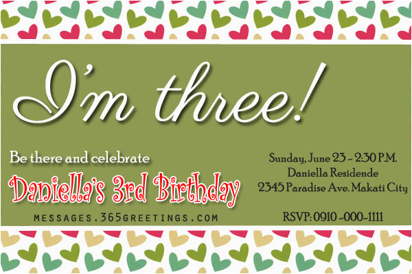 3rd birthday invitations 365greetings com