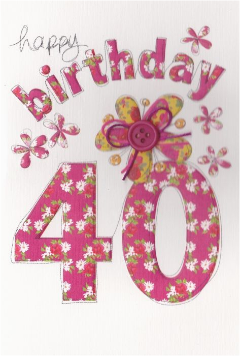 hand finished 40th birthday card karenza paperie