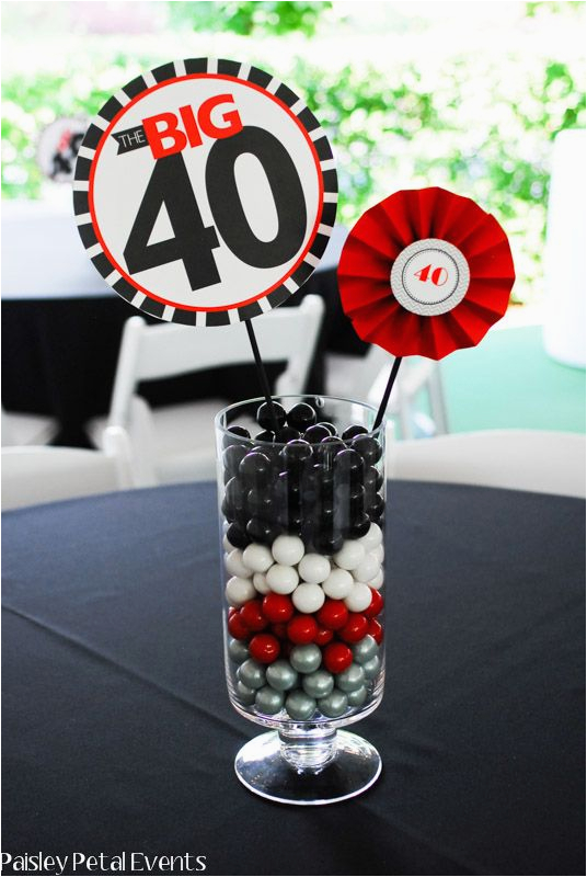 40th birthday centerpieces