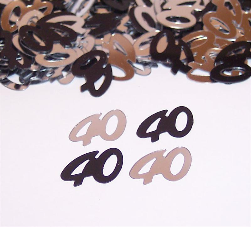 40th birthday decorations black and silver