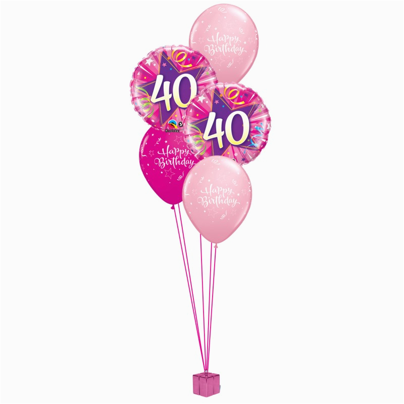 pink 40th birthday balloon bouquet party fever