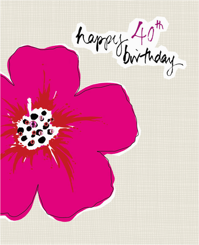 flower 40th birthday card karenza paperie