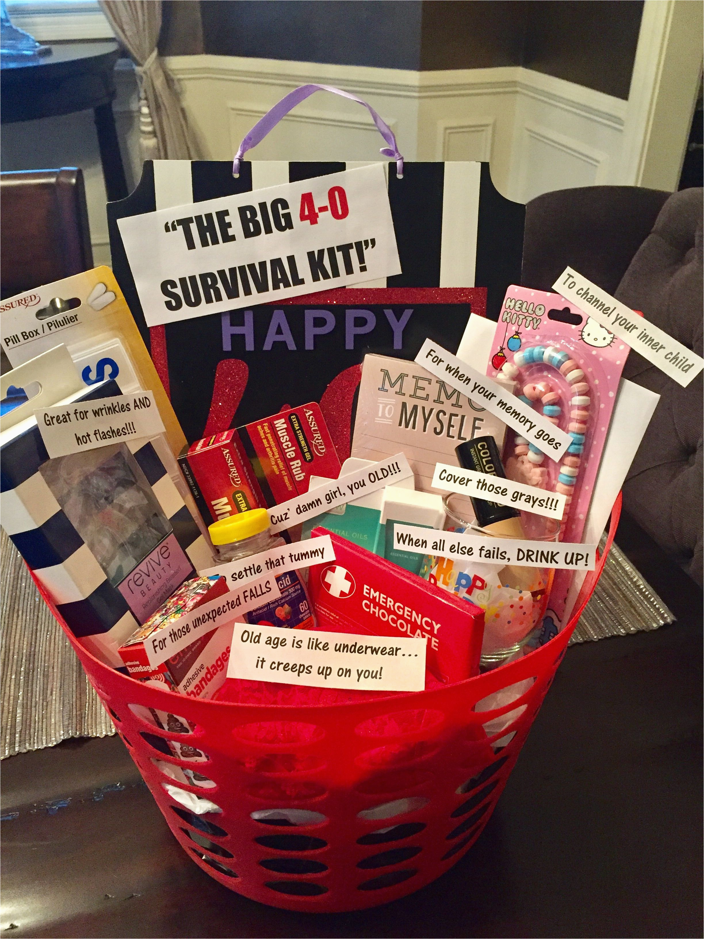 40th birthday survival kit for a woman most things from