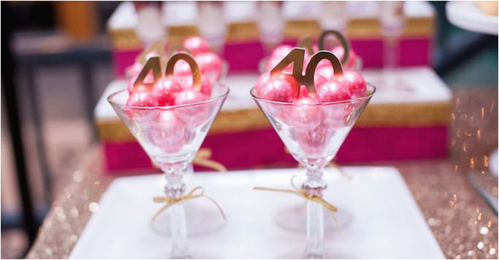 kara 39 s party ideas glamorous pink gold 40th birthday party