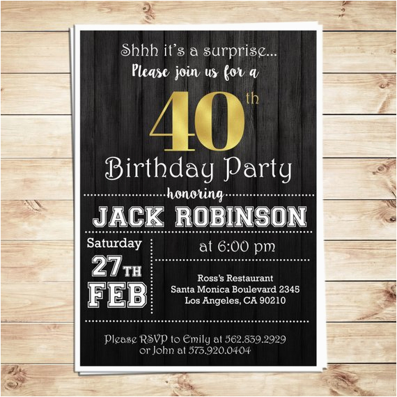 surprise 40th birthday party invitations
