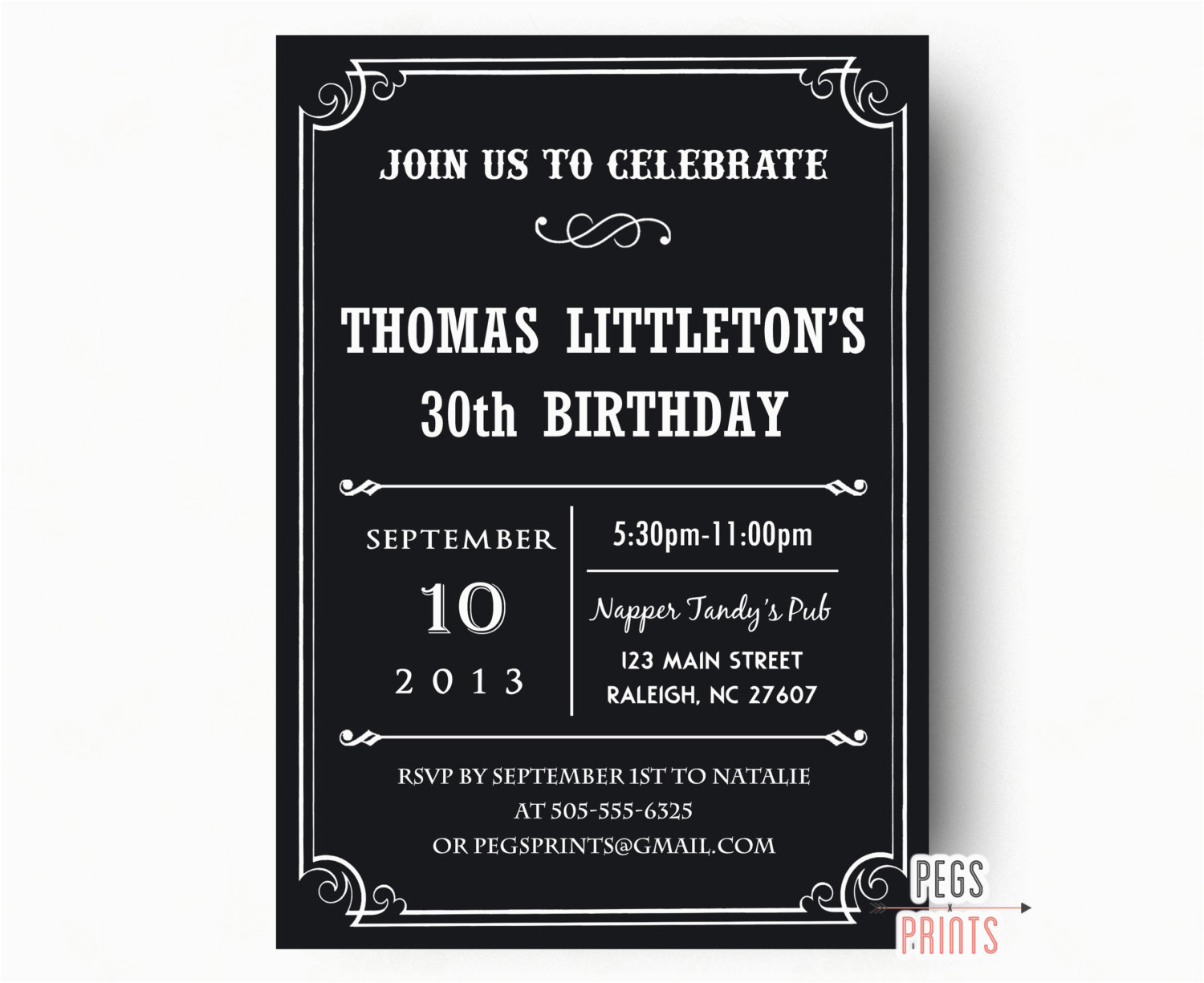 40th birthday invitation for men printable 30th birthday