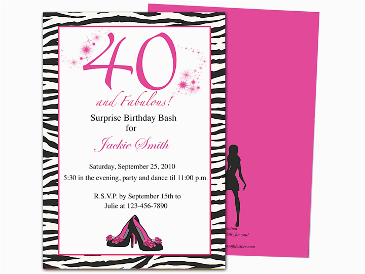 invitation templates 40th birthday party