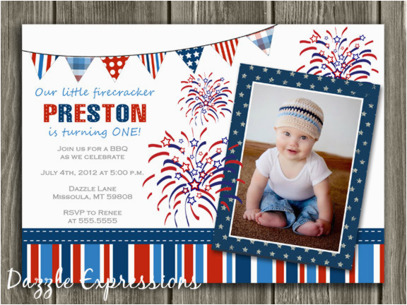 printable 4th of july birthday invitation kids july