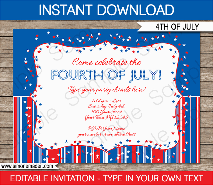 printable fourth of july party invitations